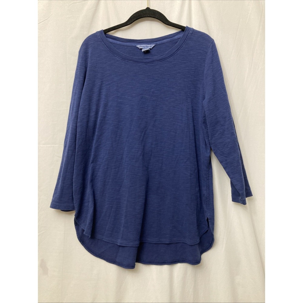 Tommy Bahama Men's Multi-Blue w/Striation 100% Cotton Long Sleeve T-Shirt - SZ L